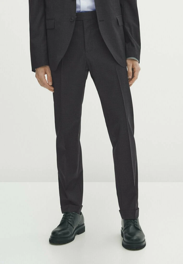 Massimo Dutti Plain Blend- Suit Trousers - Dark Grey 3 Massimo Dutti Plain Blend- Suit Trousers - Dark Grey