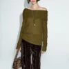 Massimo Dutti OFF-THE-SHOULDER - Jumper - Green -Massimo Dutti Shop 0c1c369c895645129da44bf684e8d98a