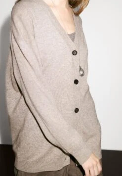 Massimo Dutti BUTTONED OVERSIZE WITH V-NECK - Cardigan - Mottled Brown -Massimo Dutti Shop 0c34e2673fc64bbba7844453867996a2