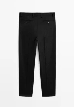 Massimo Dutti FLANNEL WITH DARTS - Suit Trousers - Black -Massimo Dutti Shop 0c54c91b155a48e3aeeeef2adc9084e1