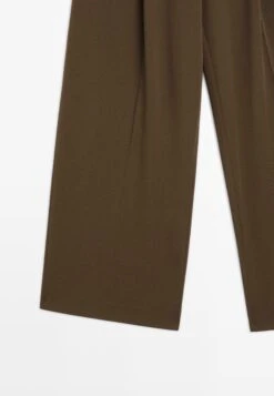 Massimo Dutti DARTED WIDE-LEG - Trousers - Dark Brown -Massimo Dutti Shop 0c8549cb785b47a89089802d5c42606e