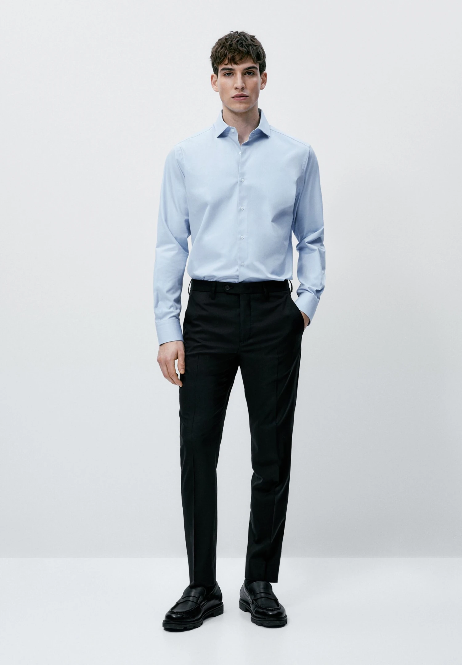Massimo Dutti Slim Fit - Formal Shirt - Light Blue 4 Massimo Dutti Slim Fit - Formal Shirt - Light Blue - Image 2