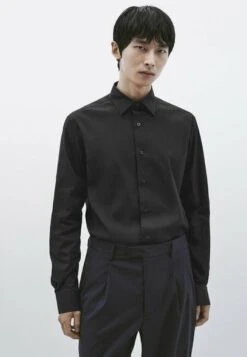 Massimo Dutti Studio Stretchy - Formal Shirt - Black -Massimo Dutti Shop 0ce5ea64992542cea0228e5cc21787ec