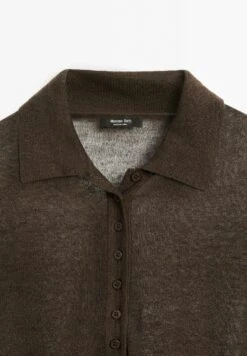 Massimo Dutti SEMI-SHEER WITH POLO COLLAR - Polo Shirt - Brown -Massimo Dutti Shop 0ceb072aa27e4a45acbeb52bd38dd2e7