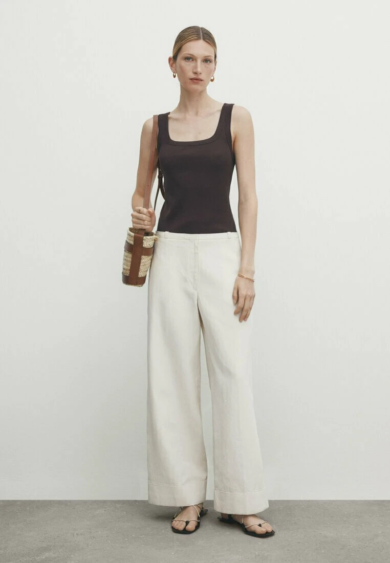 Massimo Dutti Mercerised - Top - Dark Brown 3 Massimo Dutti Mercerised - Top - Dark Brown