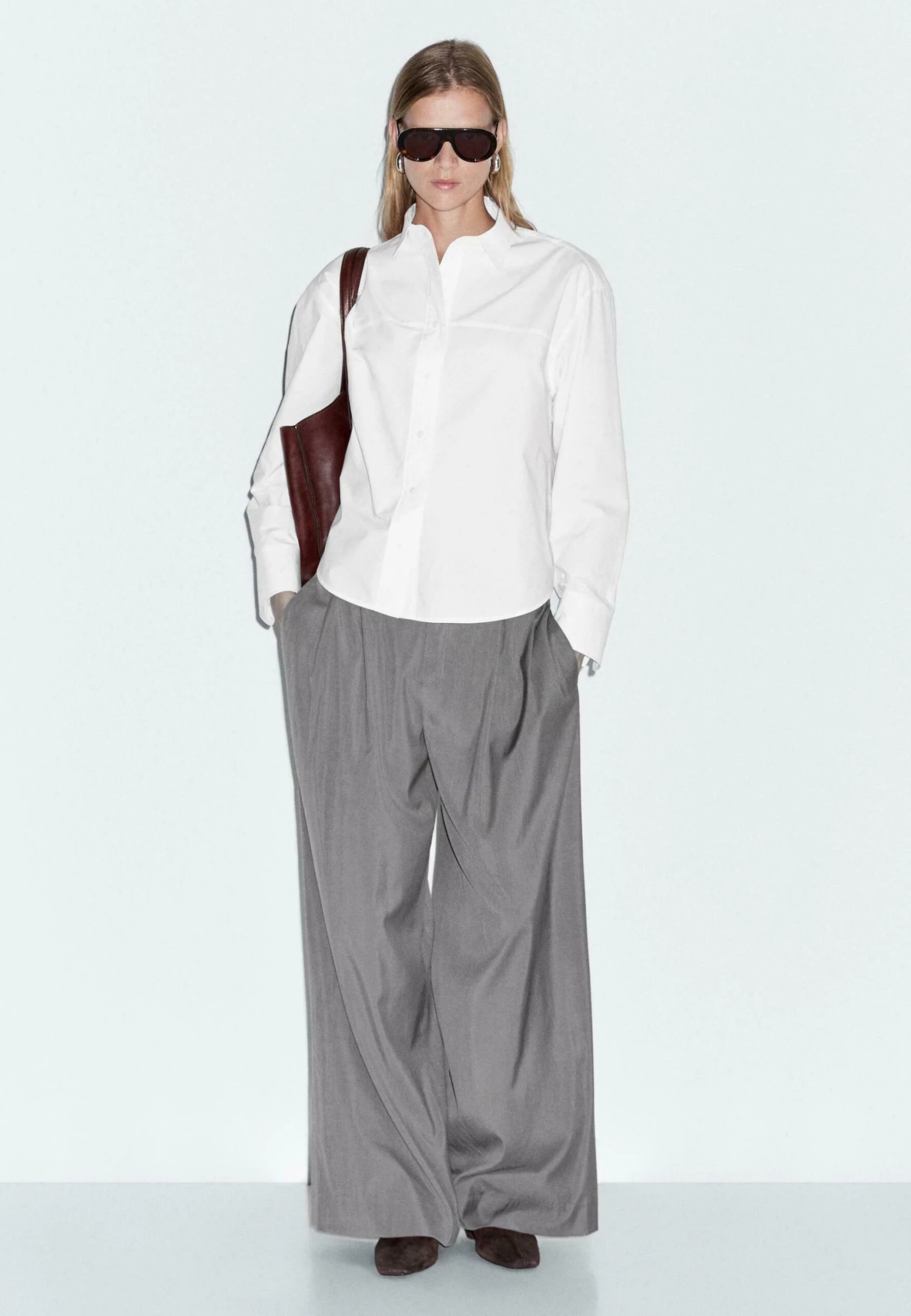 Massimo Dutti OXFORD COLLAR LONG SLEEVE - Button-down Blouse - White 4 Massimo Dutti OXFORD COLLAR LONG SLEEVE - Button-down Blouse - White - Image 2