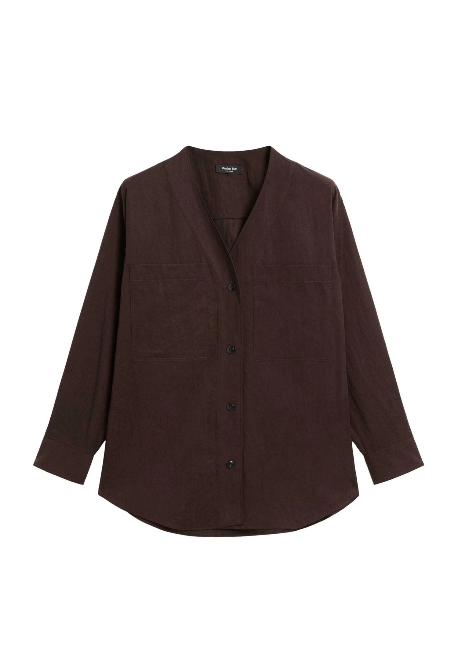 Massimo Dutti V-NECK - Blouse - Dark Brown 8 Massimo Dutti V-NECK - Blouse - Dark Brown - Image 6