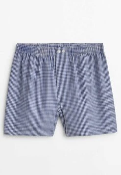 Massimo Dutti Gingham Poplin - Boxer Shorts - Dark Blue -Massimo Dutti Shop 0d5afa9c472d42c88ffe9a7fe4552b80