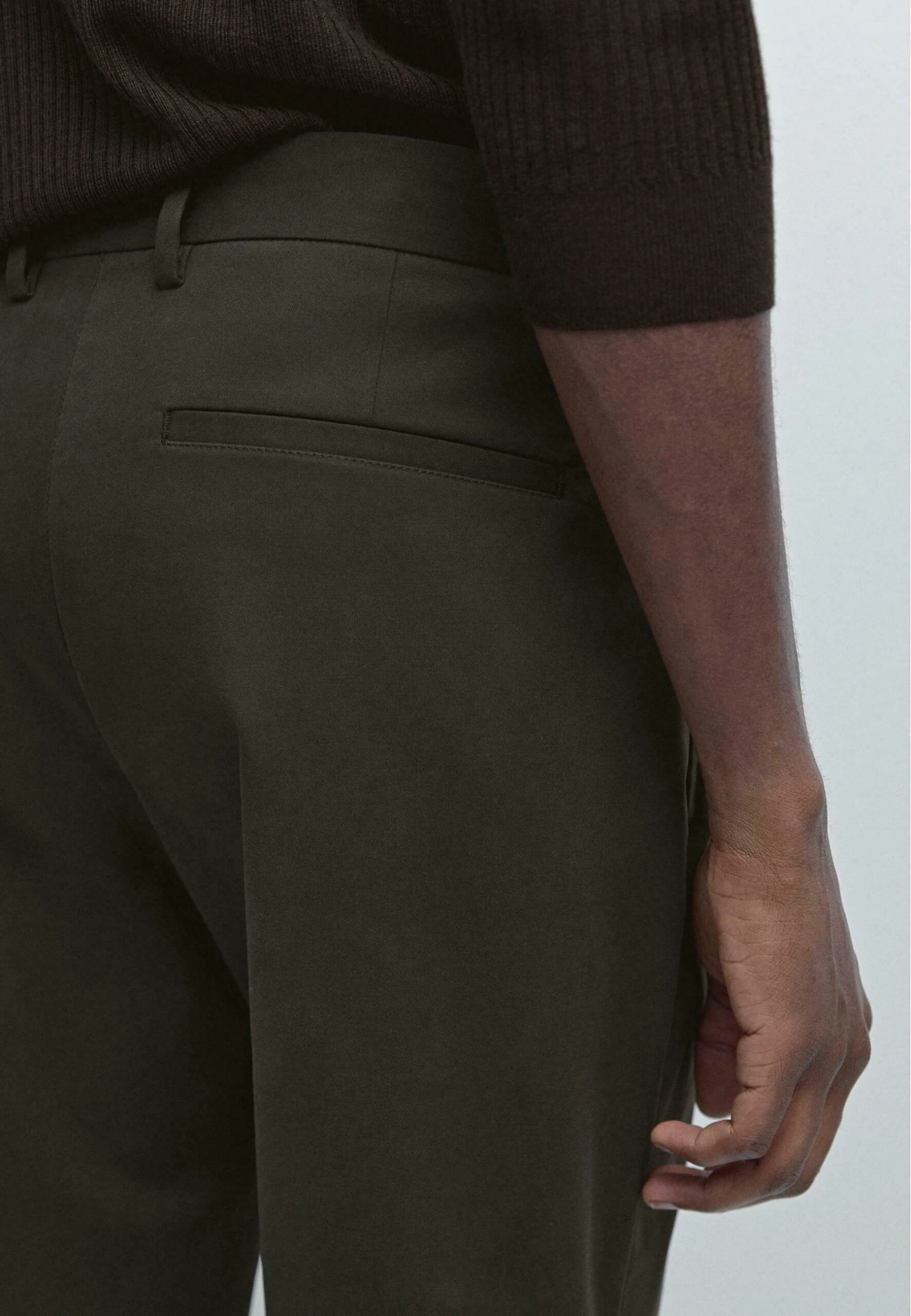 Massimo Dutti SLIM FIT - Chinos - Khaki 7 Massimo Dutti SLIM FIT - Chinos - Khaki - Image 5