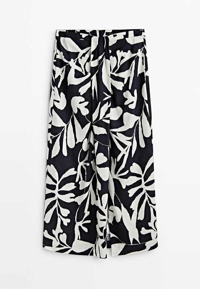 Massimo Dutti Floral Print- Wrap Skirt - Black 12 Massimo Dutti Floral Print- Wrap Skirt - Black - Image 10