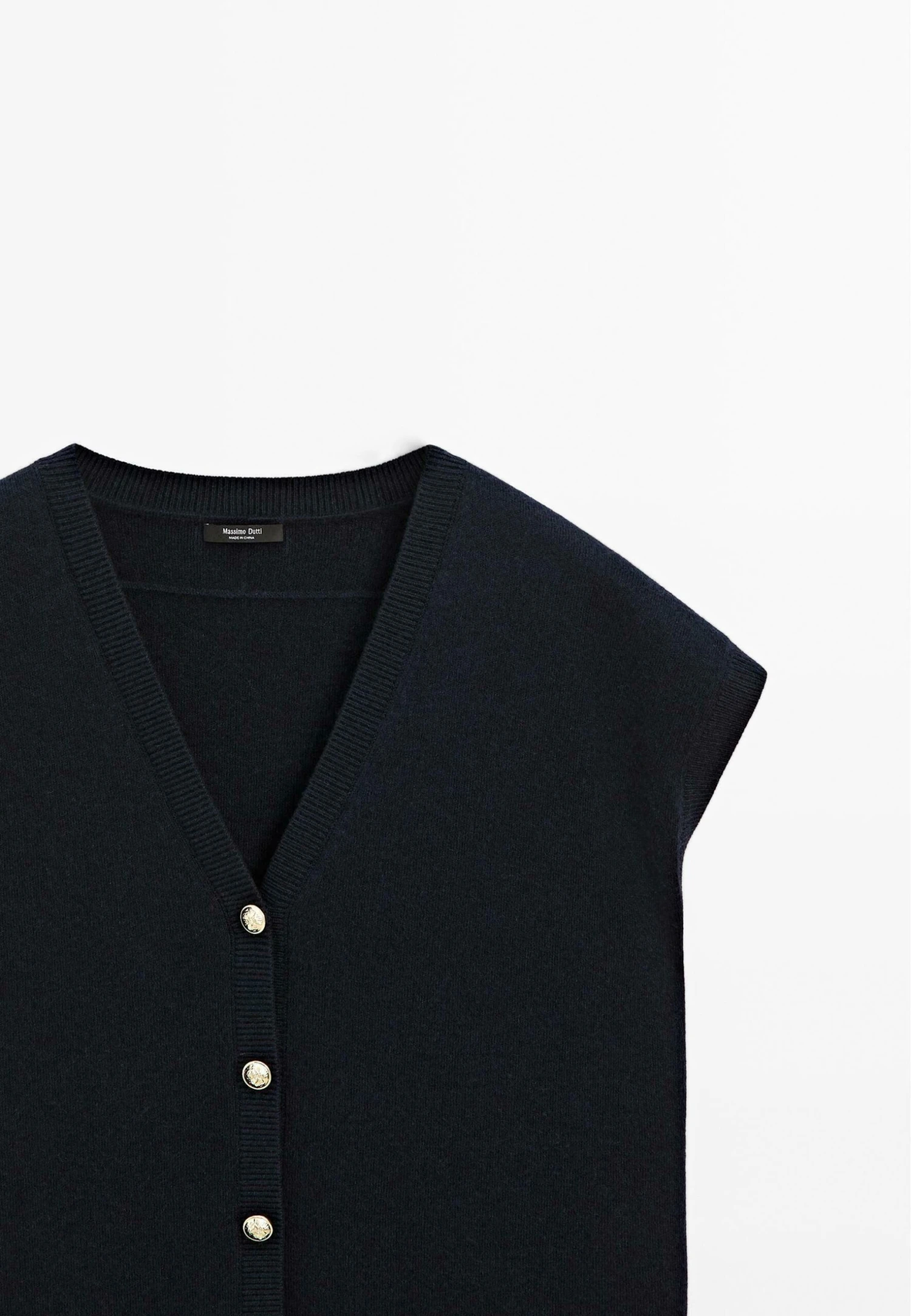 Massimo Dutti V-NECK WITH GOLDEN BUTTONS - Waistcoat - Dark Blue 10 Massimo Dutti V-NECK WITH GOLDEN BUTTONS - Waistcoat - Dark Blue - Image 8