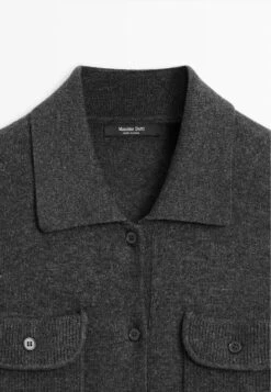 Massimo Dutti WITH POCKET DETAILS - Cardigan - Dark Grey -Massimo Dutti Shop 0dbc246e2b5f4a86bf81e8494ddcbdba