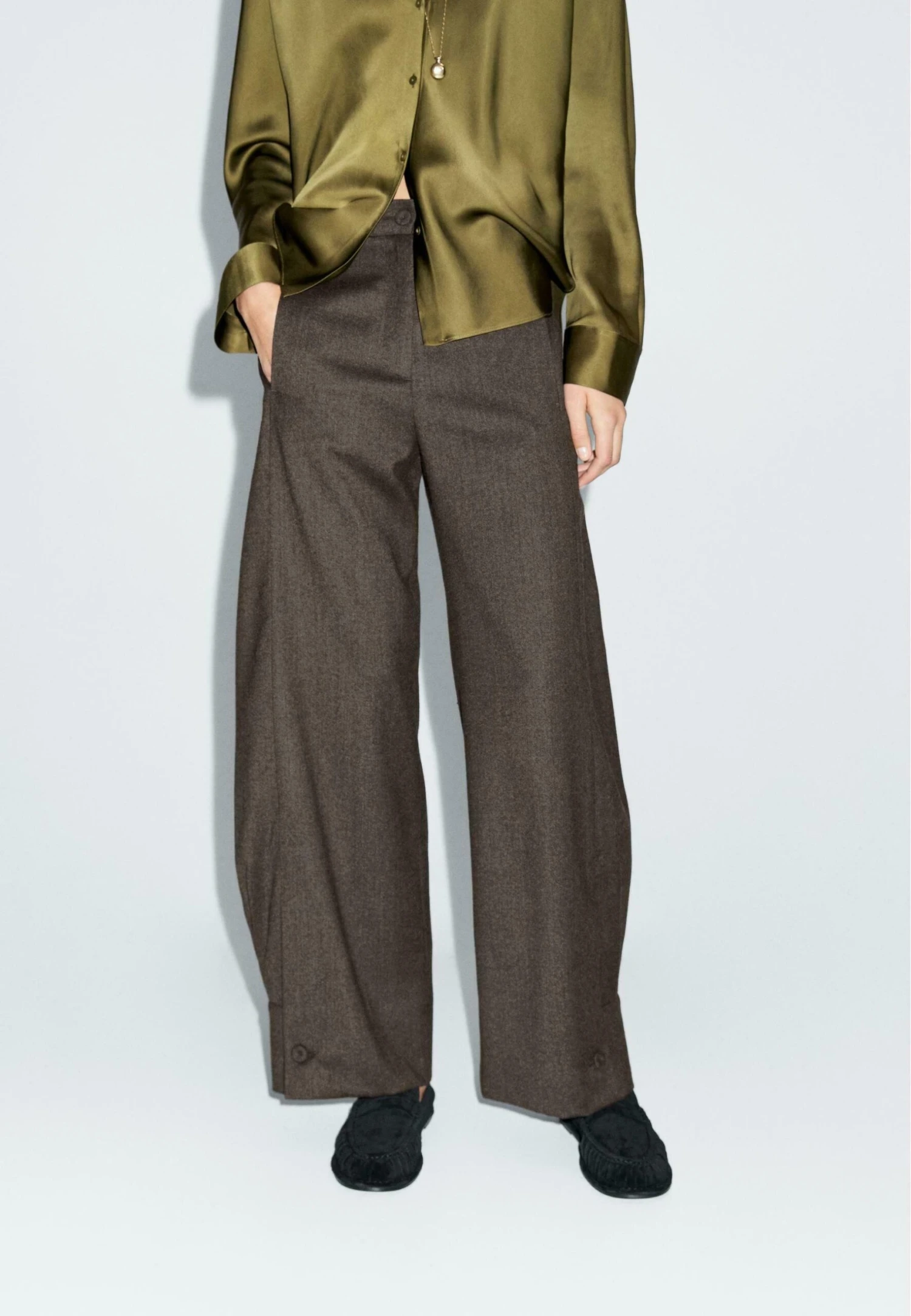 Massimo Dutti BARREL FIT - Trousers - Dark Brown 3 Massimo Dutti BARREL FIT - Trousers - Dark Brown