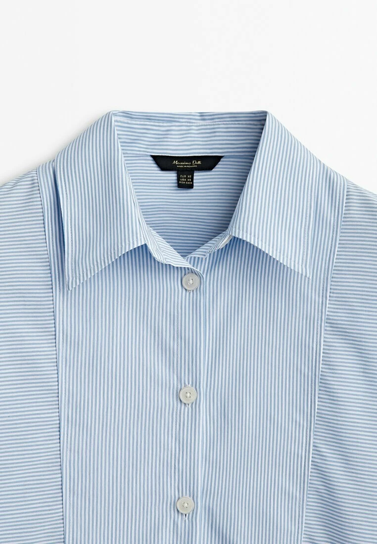 Massimo Dutti Striped With Chest Detailing - Button-Down Blouse - Light Blue 11 Massimo Dutti Striped With Chest Detailing - Button-Down Blouse - Light Blue - Image 9