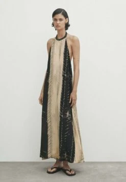 Massimo Dutti Traces Printed - Maxi Dress - Green