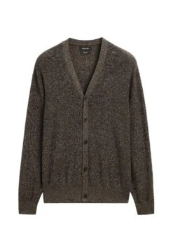 Massimo Dutti BUTTONED MOULINÉ V-NECK - Cardigan - Dark Brown -Massimo Dutti Shop 0e47aa4f7e7f4417981e22db8d2a8665