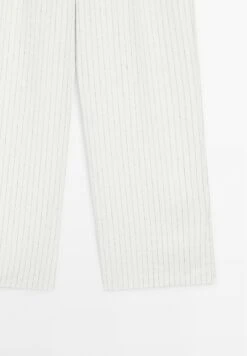 Massimo Dutti STRIPED WITH BUCKLE DETAIL - Trousers - White -Massimo Dutti Shop 0e76cb36deba4e6f99b377a4926c39e1