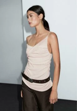 Massimo Dutti STRAPPY ASYMMETRIC NECK - Top - Beige -Massimo Dutti Shop 0e833fed012942ba8d9228bfddeda6ad
