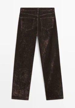 Massimo Dutti Straight Leg Jeans - Mottled Dark Brown -Massimo Dutti Shop 0eabee0ee1e447e4bece4bfec1a8fca9