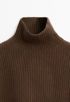 Massimo Dutti HIGH NECK COAT - Jumper - Brown -Massimo Dutti Shop 0ecc9f4fdc20410cb51b78cc03fe9a25
