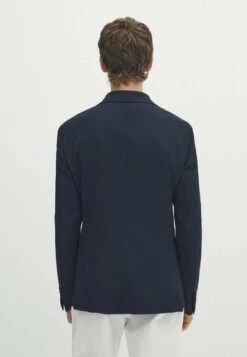Massimo Dutti Textured Blend - Blazer Jacket - Dark Blue -Massimo Dutti Shop 0f2462990af147d8b97bac49f1ef45df