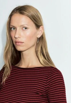 Massimo Dutti STRIPED LONG SLEEVE WITH TRIM DETAIL - Long Sleeved Top - Red -Massimo Dutti Shop 0f49bee177df4d49909337ce34023181