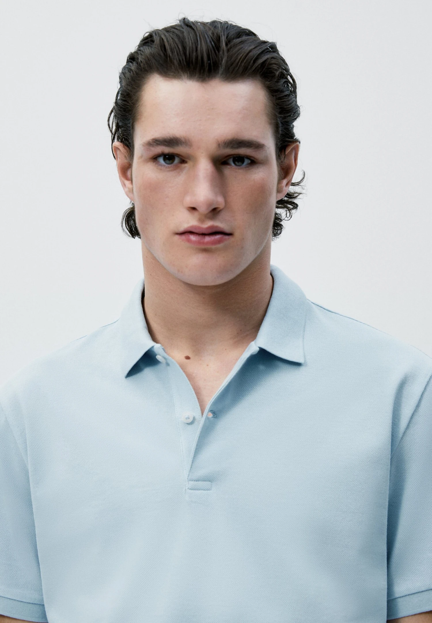 Massimo Dutti Polo Shirt - Blue/Grey 5 Massimo Dutti Polo Shirt - Blue/Grey - Image 3