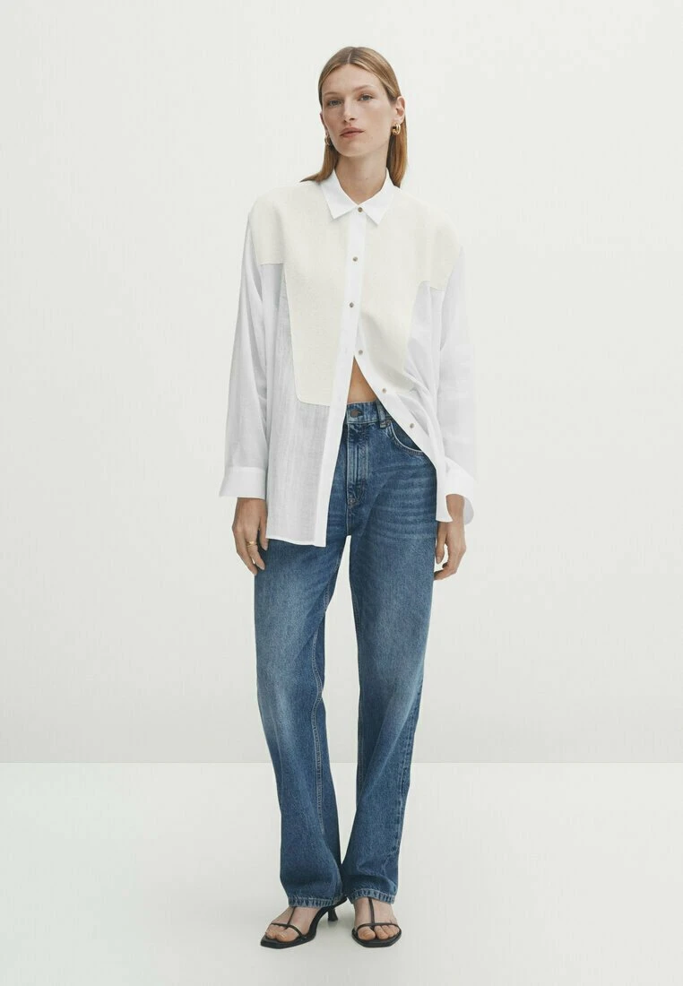 Massimo Dutti With Chest Detailing - Button-Down Blouse - White 3 Massimo Dutti With Chest Detailing - Button-Down Blouse - White