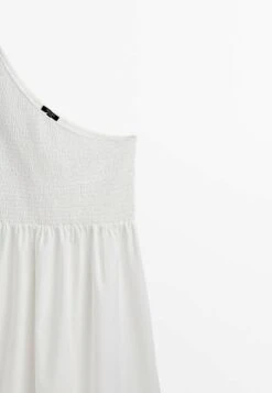 Massimo Dutti Asymmetric Poplin - Day Dress - White -Massimo Dutti Shop 0fe2eb20d0d943059e5eecd9557618be