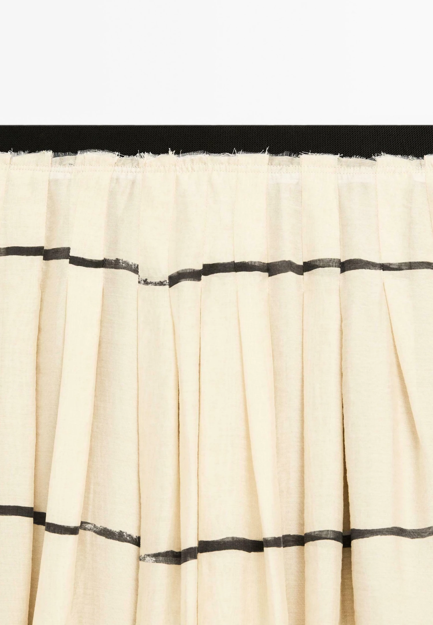 Massimo Dutti STRIPED FLOWING MIDI - Pleated Skirt - Beige 9 Massimo Dutti STRIPED FLOWING MIDI - Pleated Skirt - Beige - Image 7