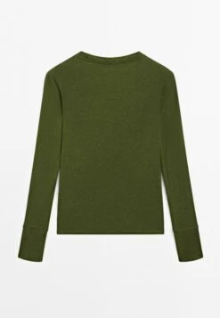 Massimo Dutti LONG SLEEVE WITH RIBBED TRIMS - Jumper - Mottled Dark Green -Massimo Dutti Shop 0ffb5cf99b0049f18e8827178f32e4c5
