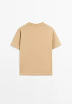 Massimo Dutti CREW NECK WITH SHORT SLEEVES - Basic T-shirt - Camel -Massimo Dutti Shop 1047ecaf03f2442fabc029a3933ec30b
