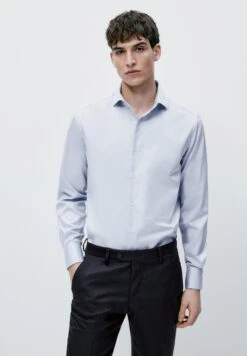 Massimo Dutti Regular Fit With Double Cuffs - Formal Shirt - Light Blue