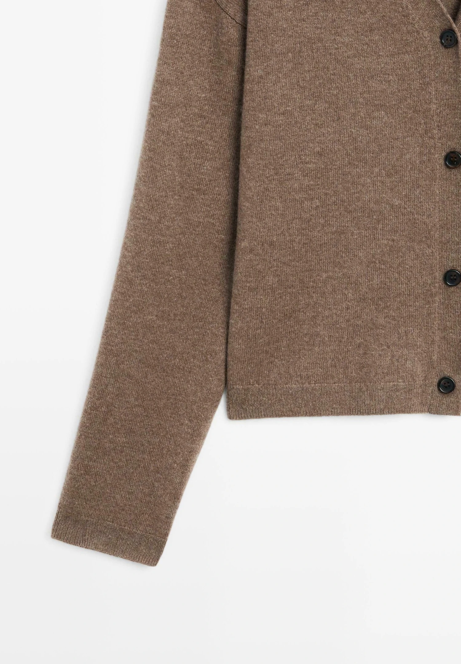 Massimo Dutti V-NECK BUTTONED KNIT - Cardigan - Brown 11 Massimo Dutti V-NECK BUTTONED KNIT - Cardigan - Brown - Image 9