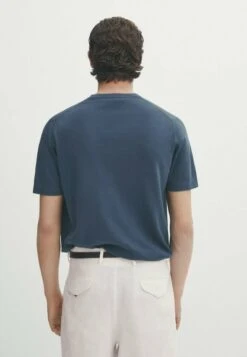 Massimo Dutti Short Sleeve - Basic T-Shirt - Mottled Dark Blue 12 Massimo Dutti Short Sleeve - Basic T-Shirt - Mottled Dark Blue -Massimo Dutti Shop 10bc2c4bf8f341a4a60c368b6450e283
