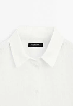 Massimo Dutti SHORT SLEEVE GARMENT - Button-down Blouse - White -Massimo Dutti Shop 10d1706b970344e9955d3da12e3c1168