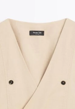 Massimo Dutti MIDI V-NECK WITH BELT - Day Dress - Beige -Massimo Dutti Shop 10d2a84bfc364a679774d8d308bddf43