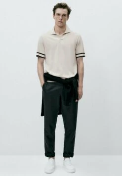 Massimo Dutti Contrast Short Sleeve - Polo Shirt - Beige -Massimo Dutti Shop 10d5f9f8190641bc8752185fb96bb8f4