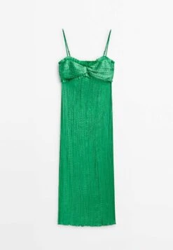 Massimo Dutti Studio - Pleated With Ruffled Neckline - Cocktail Dress / Party Dress -Massimo Dutti Shop 10ed7994e7384170afa742f51f0d21c8