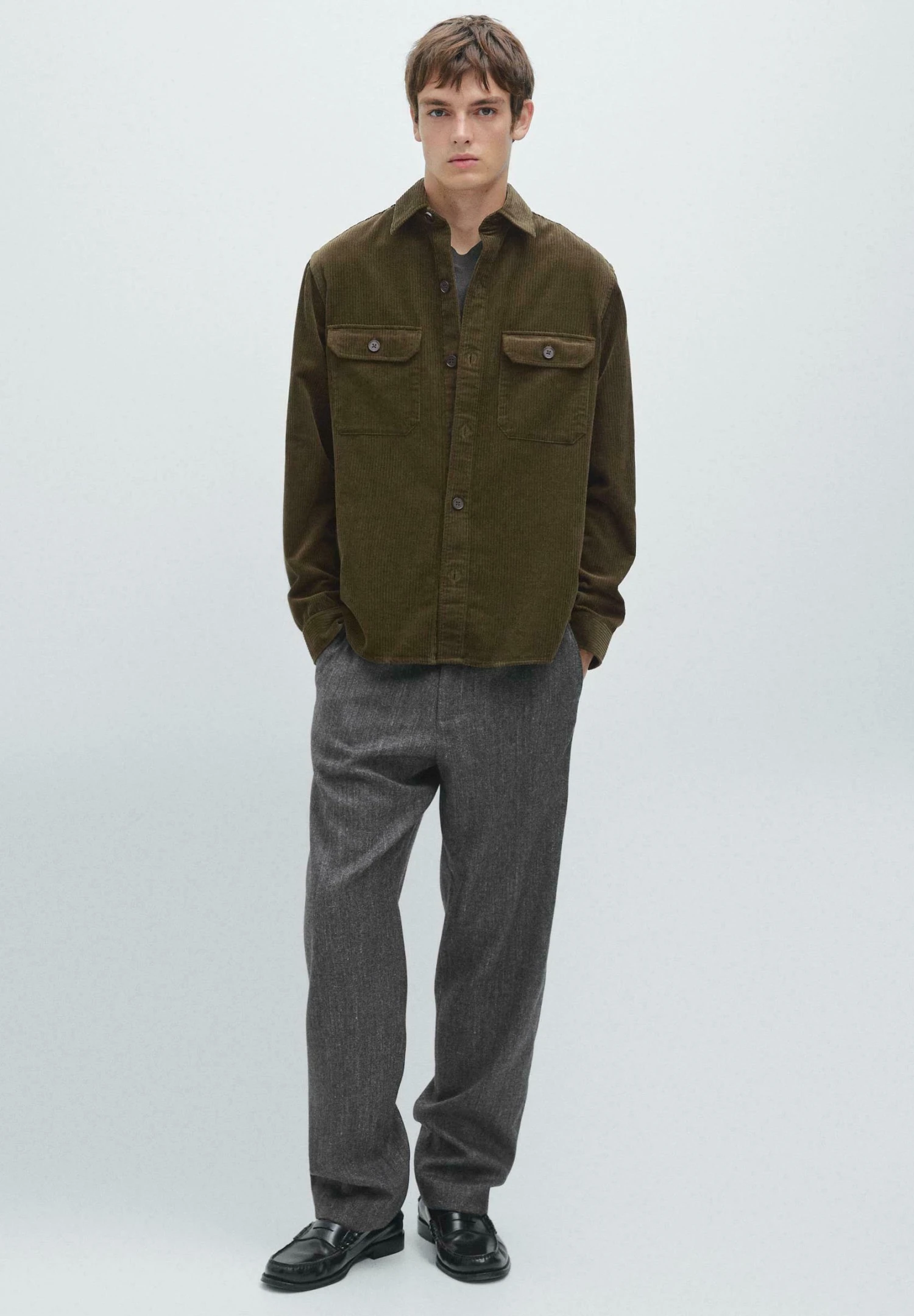 Massimo Dutti WITH POCKETS - Summer Jacket - Mottled Dark Green 4 Massimo Dutti WITH POCKETS - Summer Jacket - Mottled Dark Green - Image 2