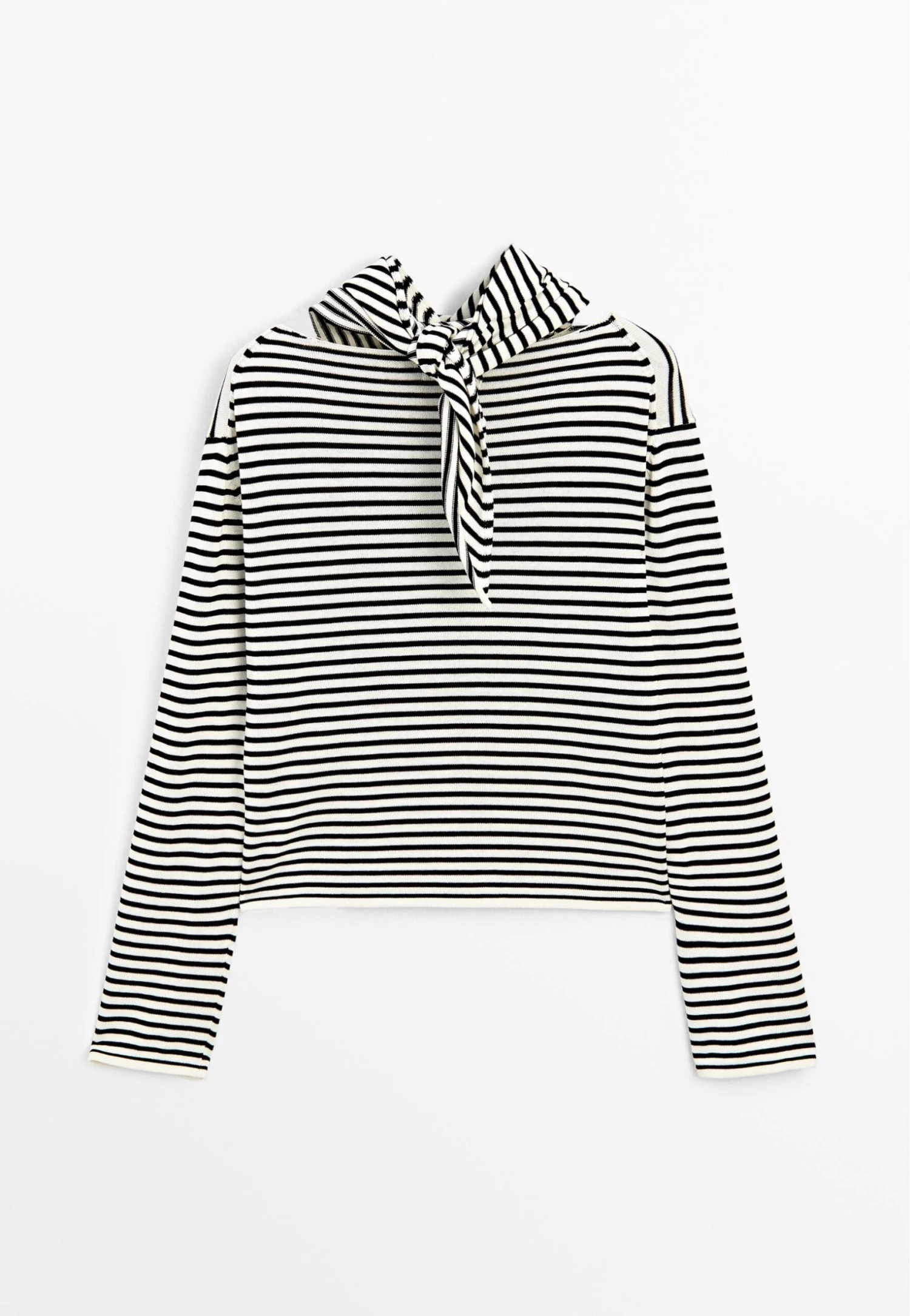 Massimo Dutti STRIPED WITH REMOVABLE BANDANA - Jumper - Beige 7 Massimo Dutti STRIPED WITH REMOVABLE BANDANA - Jumper - Beige - Image 5