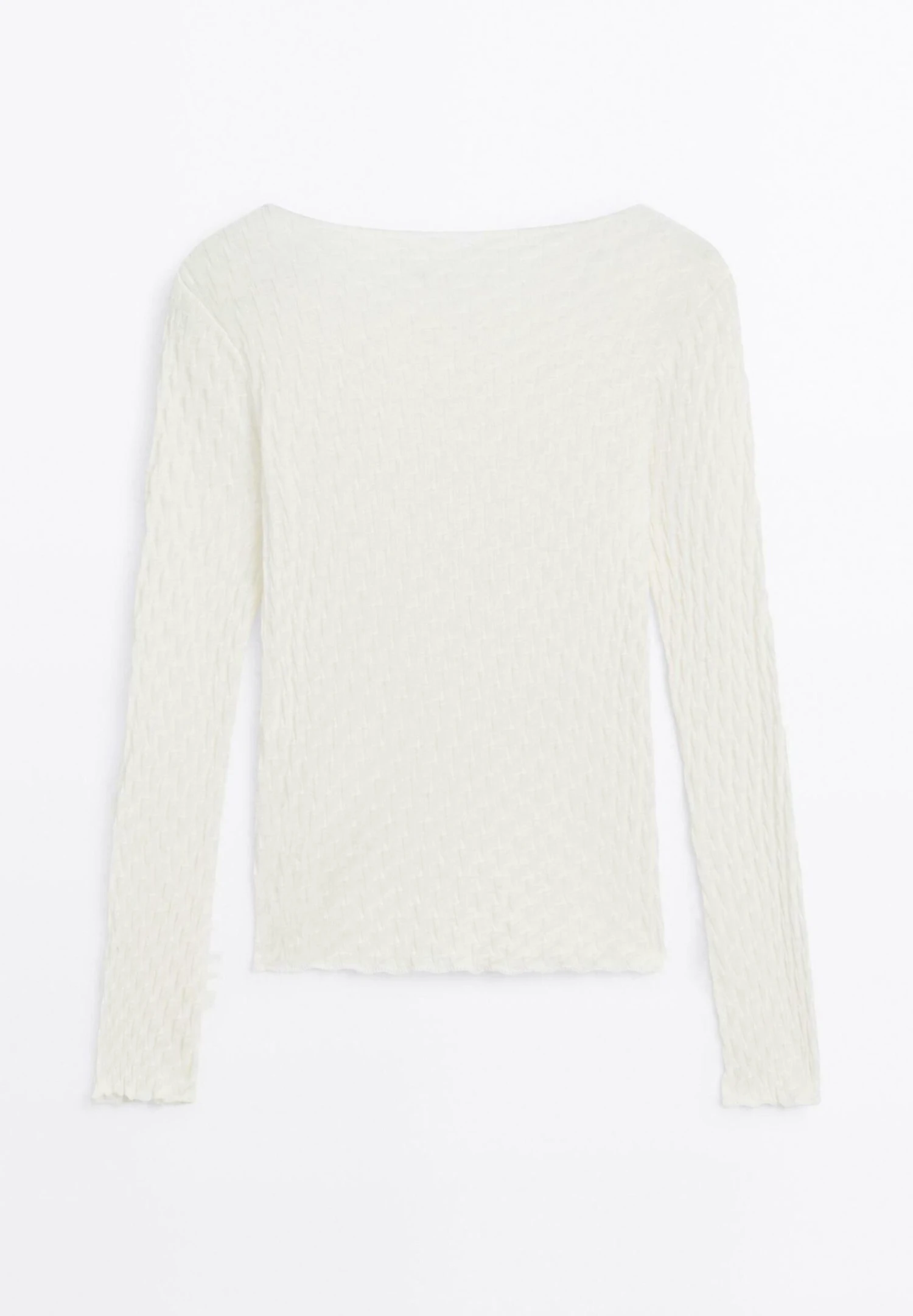 Massimo Dutti CREW NECK LONG SLEEVE TEXTURED - Long Sleeved Top - Light Yellow 8 Massimo Dutti CREW NECK LONG SLEEVE TEXTURED - Long Sleeved Top - Light Yellow - Image 6