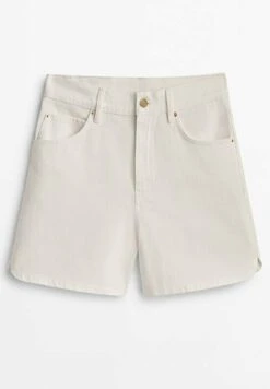 Massimo Dutti High Waist - Denim Shorts - Beige -Massimo Dutti Shop 1179183a320743fab91717153d054a4b