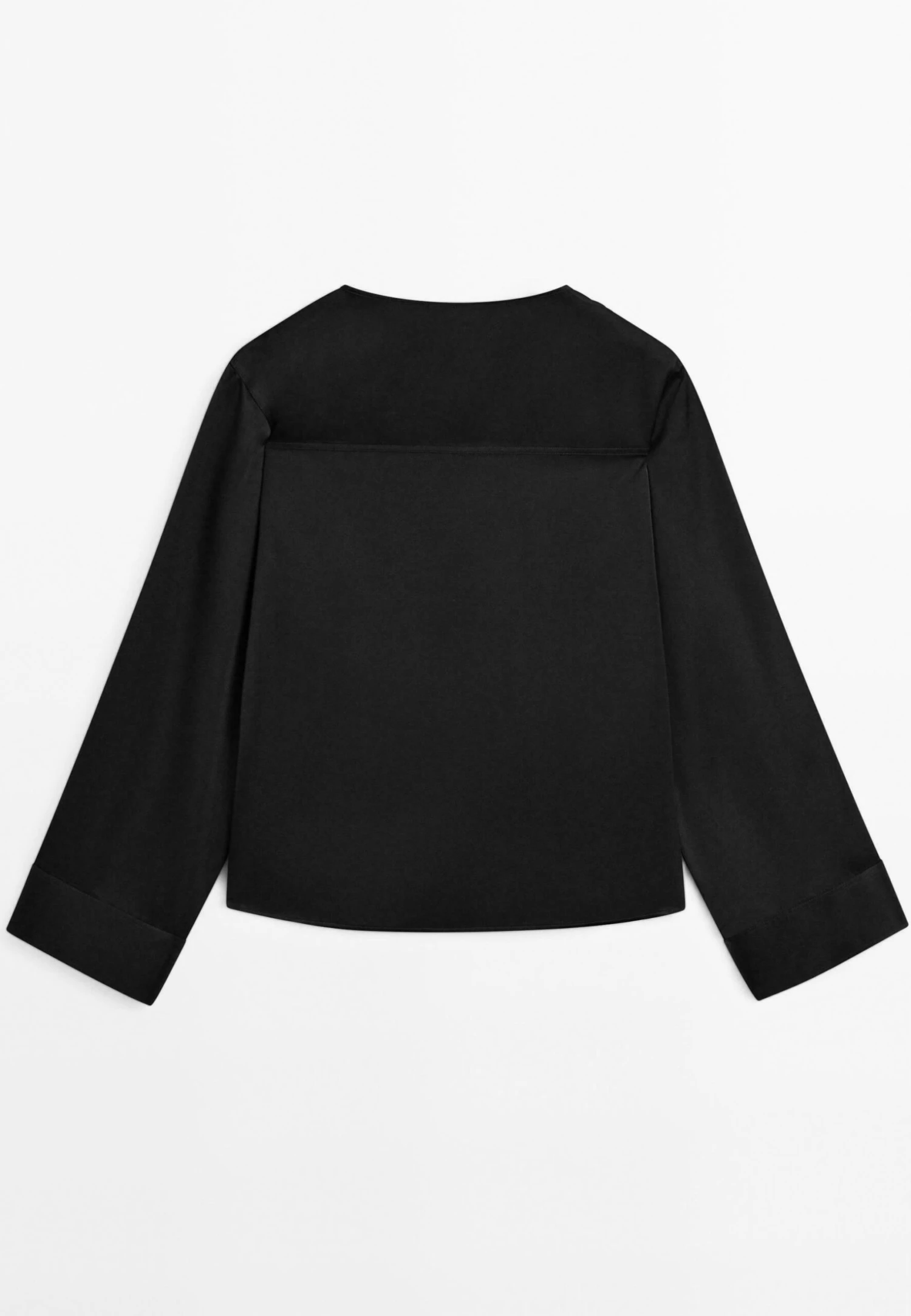 Massimo Dutti SATIN GARMENT WITH BUTTON DETAIL - Blouse - Black 5 Massimo Dutti SATIN GARMENT WITH BUTTON DETAIL - Blouse - Black - Image 3