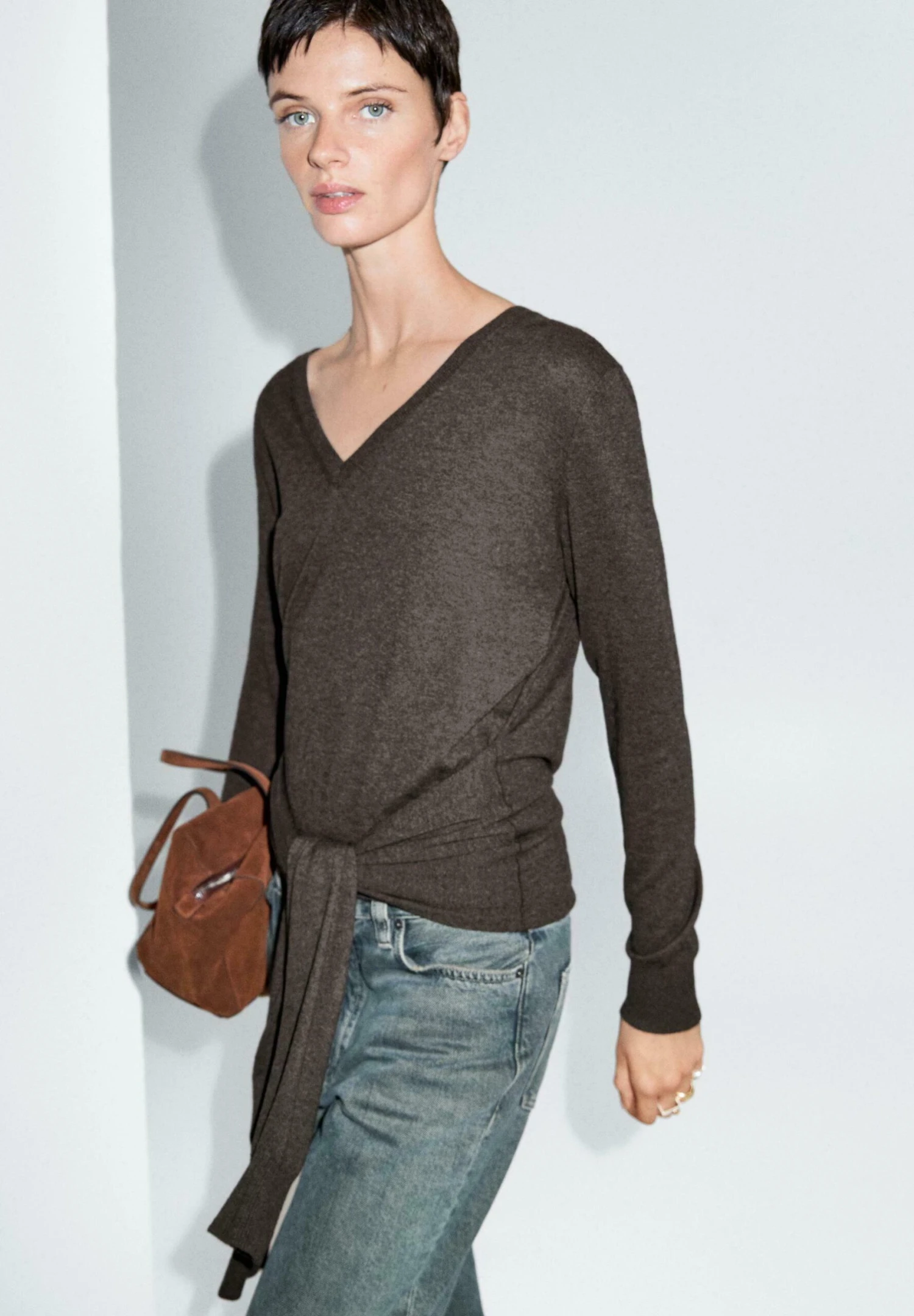 Massimo Dutti WITH MULTIWAY SLEEVES - Jumper - Dark Brown 6 Massimo Dutti WITH MULTIWAY SLEEVES - Jumper - Dark Brown - Image 4