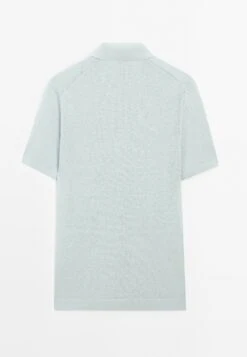 Massimo Dutti WIDE BUTTONED POLO COLLAR - Polo Shirt - Light Blue -Massimo Dutti Shop 120549bb0b10461986e5f919088e2aae