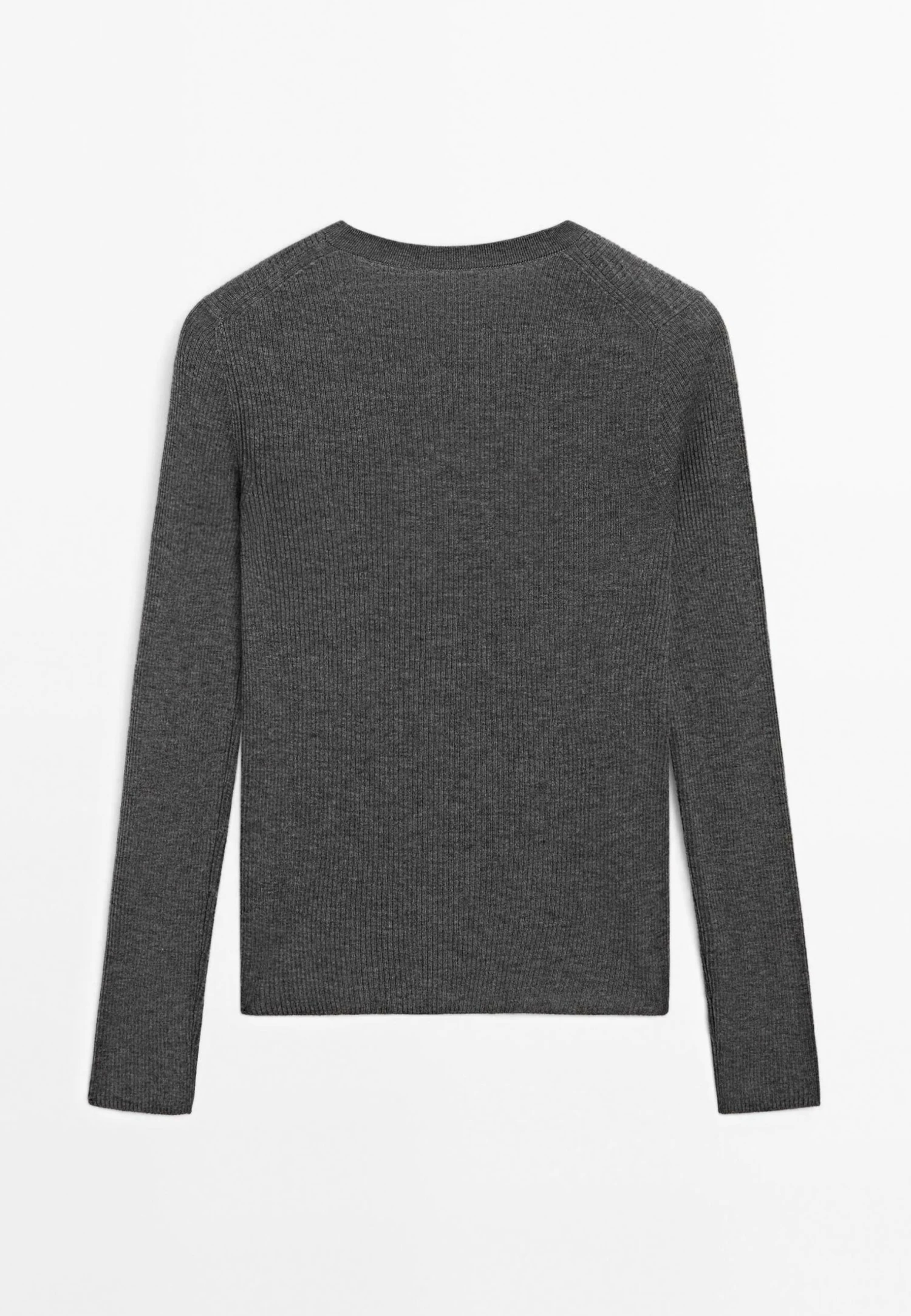 Massimo Dutti RIBBED CREW NECK - Jumper - Dark Grey 9 Massimo Dutti RIBBED CREW NECK - Jumper - Dark Grey - Image 7