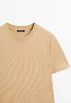 Massimo Dutti CREW NECK WITH SHORT SLEEVES - Basic T-shirt - Camel -Massimo Dutti Shop 1212513d15304502833f96ca38ee2182