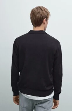 Massimo Dutti POLO COLLAR LONG SLEEVE - Long Sleeved Top - Dark Blue -Massimo Dutti Shop 121e9519c42e48d5b2cbfae6da45ec5f