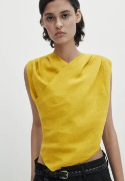 Massimo Dutti Crossover - Blouse - Mustard Yellow
